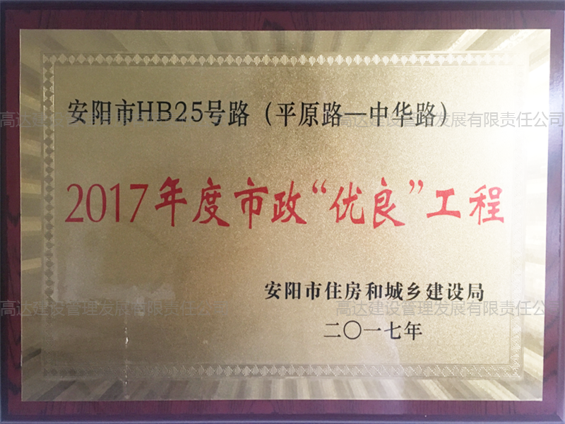 2017年度市政“优良”工程